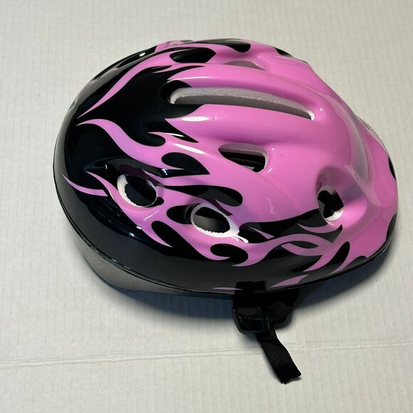 Other - Kids Bike Helmet Pink Flames Child Safety Gear for Skateboarding, Roller Skating